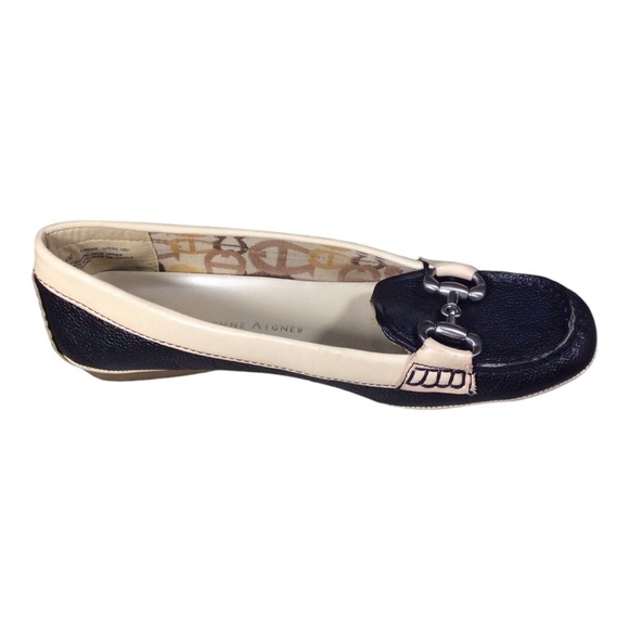 Etienne Aigner Black and Cream Loafers - Picture 3 of 6